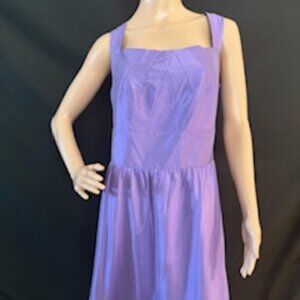 Tahari Lavender Silk Fit Flare Dress Size 12